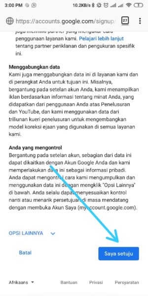 Cara membuat email gmail 7 Halaman Syarat dan Ketentuan