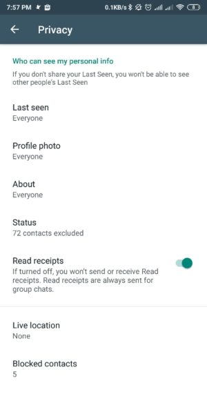 Cara menyembunyikan status online whatsapp agar terlihat offline 5 Pilih Privacy
