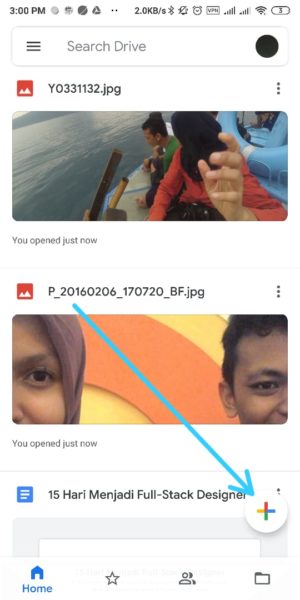 Cara mengirim file besar (diatas 25 MB) lewat Gmail (di HP atau PC) 2 Pilih tanda + untuk mulai upload
