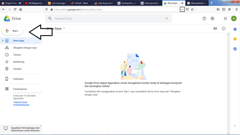 Cara mengirim file besar (diatas 25 MB) lewat Gmail (di HP atau PC) 15 Pilih tanda “+”