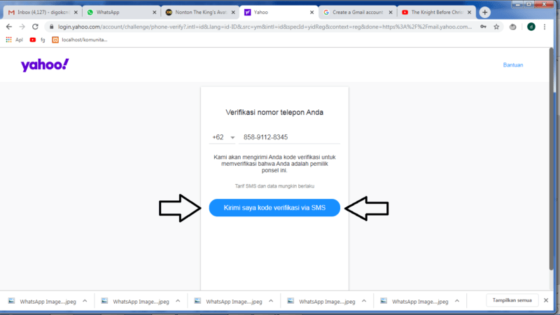 Cara membuat email Yahoo baru 15 permintaan verifikasi nomor hp di komputer