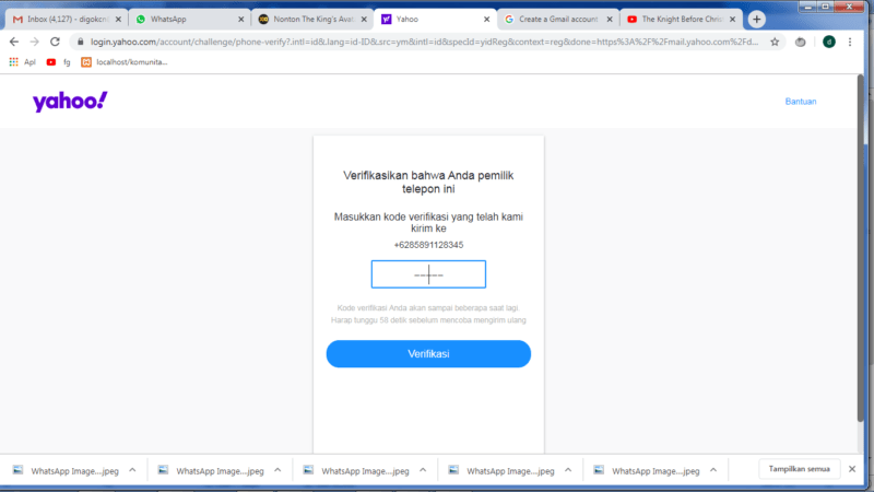 Cara membuat email Yahoo baru 16 permintaan kode verifikasi yahoo dikomputer