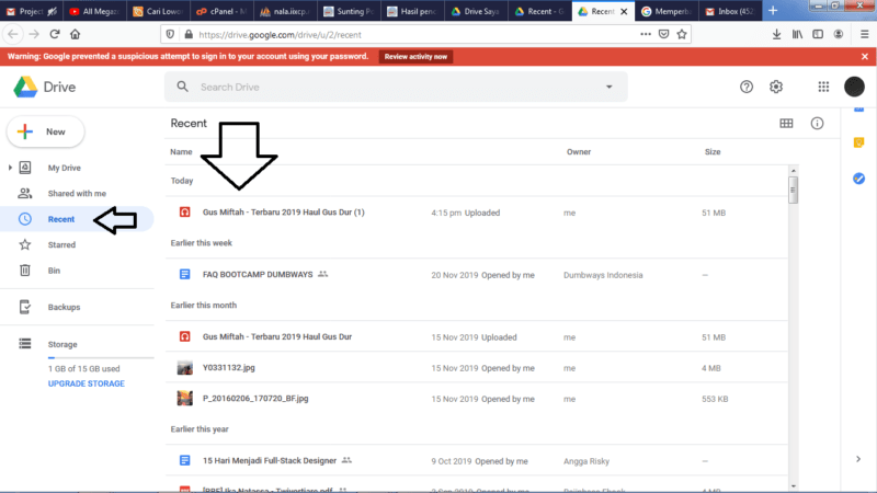 Cara mengirim file besar (diatas 25 MB) lewat Gmail (di HP atau PC) 19 File Berhasil di Upload