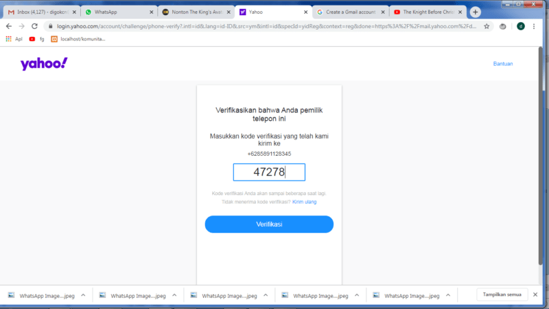 Cara membuat email Yahoo baru 18 Minta kode verifikasi yahoo di komputer