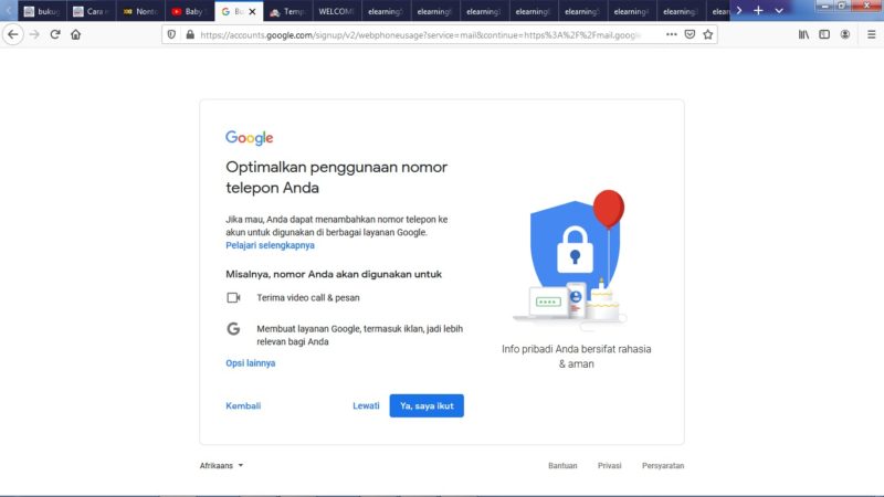 Cara membuat email gmail 29 Pilih ya, Saya Ikut