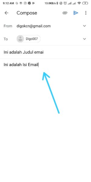 Cara mengirim email GMAIL (lewat HP dan Komputer) 7 masukkan juduk dan isi email
