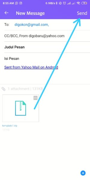 Cara mengirim file (foto, video, zip, dll) lewat email yahoo 8 Kirim Email