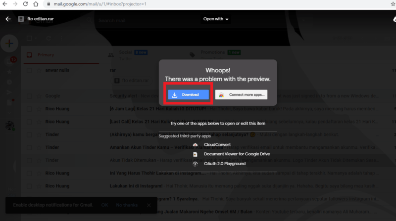 Cara mengirim folder (dan isinya) lewat gmail 56 klik download
