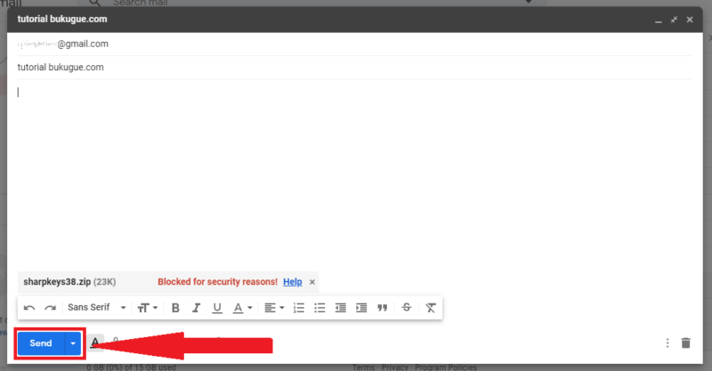 Cara mengirim folder (dan isinya) lewat gmail 54 klik send untuk mengirimnya