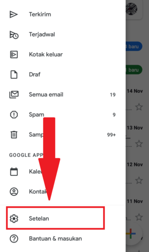 Cara mengaktifkan fitur "konfirmasi tindakan" di Gmail 2 masuk ke menu setelan