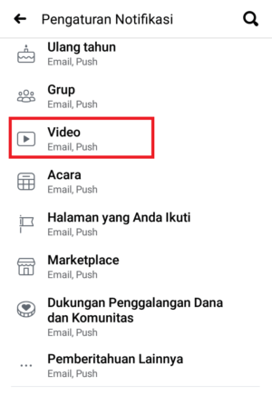 Cara menghilangkan pemberitahuan siaran langsung facebook 8 masuk menu video