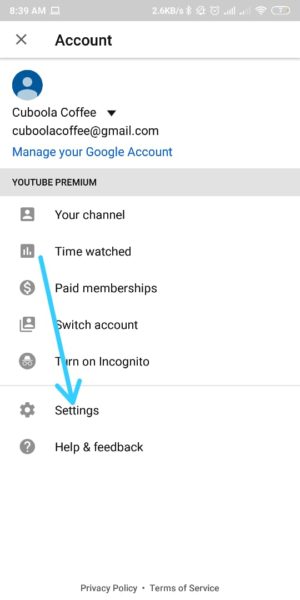 Cara memutar video Youtube di latar belakang ponsel kalian 2 Pilih Setting