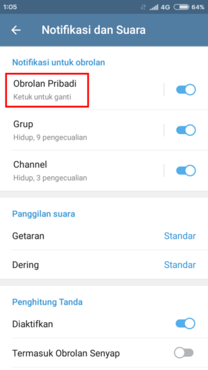 Cara mengatur suara notifikasi Telegram secara general maupun khusus 6 Cara mengatur suara notifikasi Telegram secara general maupun khusus 5