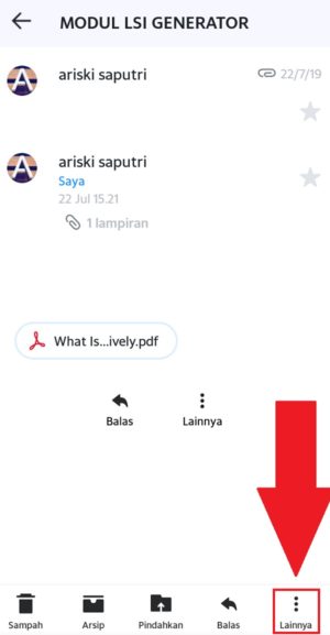 Cara menyimpan pesan email menjadi file pdf 7 Memilih email Yahoo yang ingin diubah menjadi file pdf