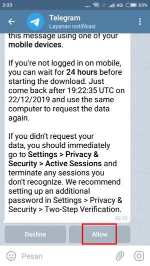 Cara export data telegram (untuk backup chat, kontak, dll) 18 Cara export data telegram (untuk backup chat, kontak, dll) 17