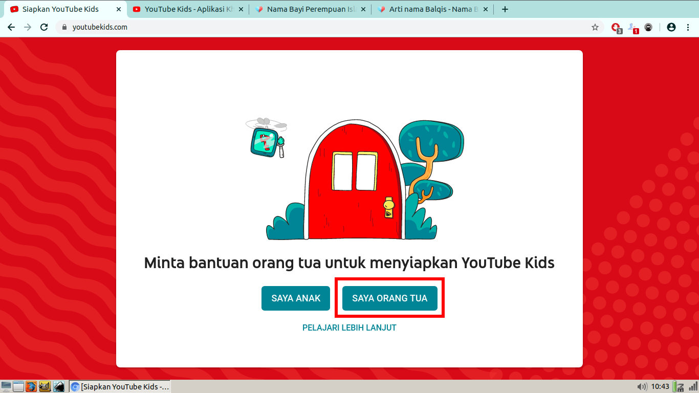 Cara menonton Youtube Kids di komputer 2 Cara menonton Youtube Kids di komputer 1