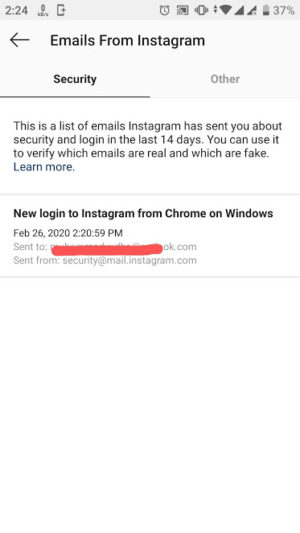 Cara mengetahui apakah instagram kalian dibuka di HP lain 13 Ini akun IG admin, kebetulan ada