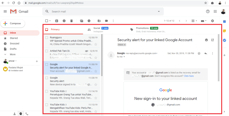Cara Mengaktifkan Fitur Panel Pratinjau di Gmail 2 Cara Mengaktifkan Fitur Panel Pratinjau di Gmail 1