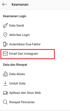 Cara mengetahui apakah instagram kalian dibuka di HP lain 11 pilih email dari instagram