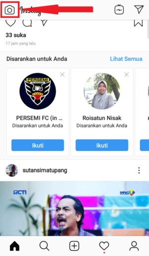 Cara membuat tombol "gabung obrolan" di Instagram Stories 3 pilih icon foto pojok kiri atas