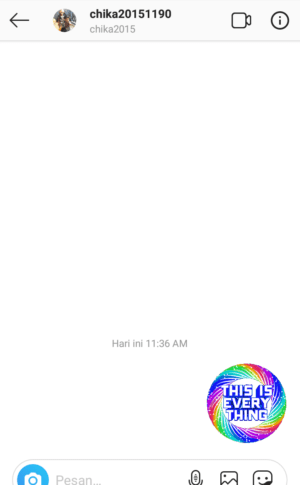 Cara Mengirim Stiker di DM Instagram 7 tampilan stiker setelah di kirim