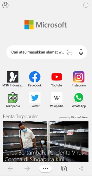 7 Browser Terbaik untuk Android 1 Antarmuka Microsoft Edge