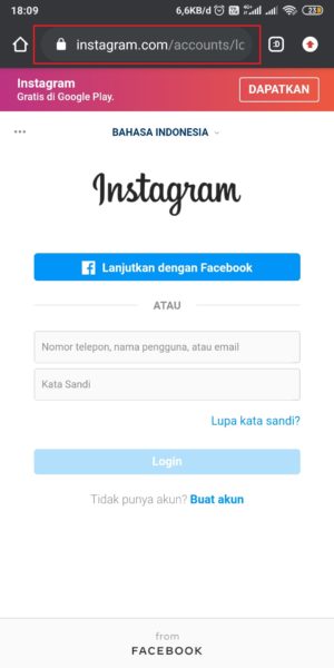 Cara menonaktifkan akun Instagram sementara 1 Masuk ke Laman Instagram