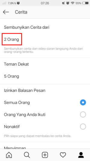 Cara menyembunyikan story Instagram kamu dari orang lain 9 Daftar "sembunyikan cerita dari" bertambah.