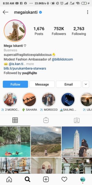 25+1 Akun Instagram Inspiratif untuk Inspirasi Style dalam Berhijab 11 Mega Iskanti