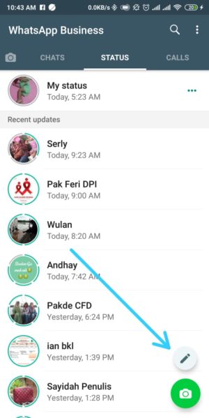 Cara memasukkan link di status WhatsApp 4 Pilih Lambang ensil