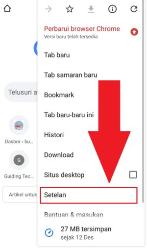 Apa itu cookies dan cache? Apa bedanya? 2 Masuk ke pengaturan browser