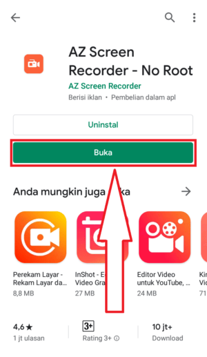 Cara Merekam Video Call WhatsApp Dengan Suara 1 buka apliaksi AZ screen recorder