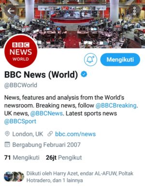 Tips dan trik bermain twitter agar makin asyik 10 Akun Twitter @BBCWorld