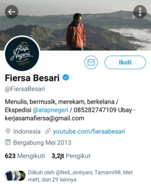 Tips dan trik bermain twitter agar makin asyik 6 Akun Twitter @FiersaBesari
