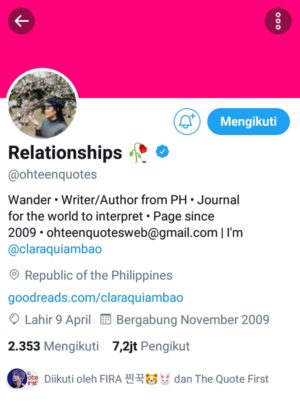 Tips dan trik bermain twitter agar makin asyik 7 Akun Twitter @Ohteenquotes
