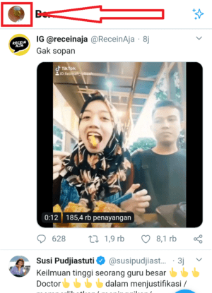 Cara mengubah tampilan twitter jadi gelap dengan dark mode 4 tap foto profil