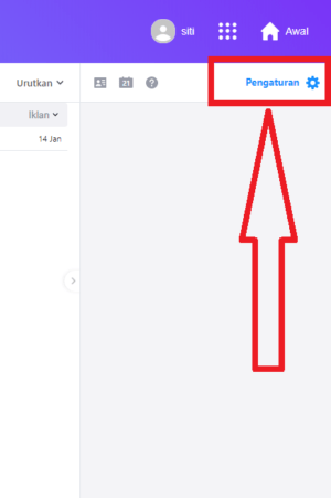 Cara mengganti Tema (tampilan) email Yahoo di HP dan PC 10 klik icon gir pojok kanan atas