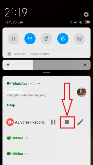 Cara Merekam Video Call WhatsApp Dengan Suara 8 klik stop untuk menghentikan