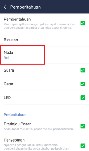 Cara mengganti suara notifikasi LINE terbaru 4 masuk ke nada