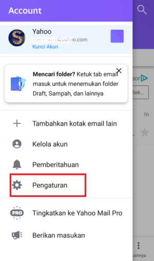 Cara mengganti Tema (tampilan) email Yahoo di HP dan PC 2 masuk ke pengaturan