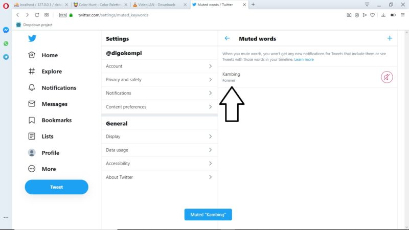 Cara membisukan kata tertentu di twitter 16 List KAta yang di Muted