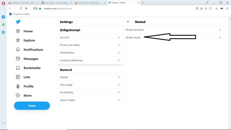 Cara membisukan kata tertentu di twitter 12 muted word
