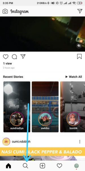 Cara mem-blokir akun orang di Instagram 1 Tap pencarian