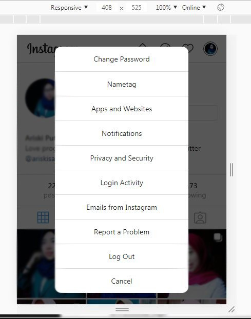 Cara menghubungkan Instagram ke Facebook 12 tampilan pengaturan instagram PC