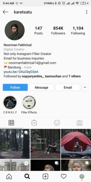 Cara main head quiz dengan filter headquiz di Instagram 3 Pilih Filter Effect
