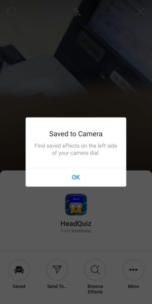 Cara main head quiz dengan filter headquiz di Instagram 8 Filter Berhasil di Save