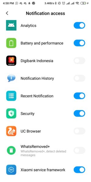 Cara melihat pesan whatsapp yang dihapus pengirim 9 Slice ke kanan untuk mengaktifkan notifikasi