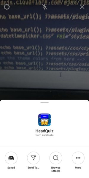 Cara main head quiz dengan filter headquiz di Instagram 18 Tap Tombol Save