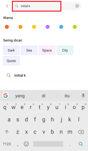 Cara mengganti style gelembung chat WhatsApp 3 ketikan intial k pada kolom search