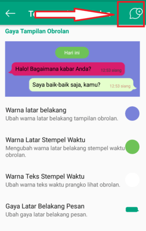 Cara mengganti style gelembung chat WhatsApp 46 klik di sini untuk melihat previewnya